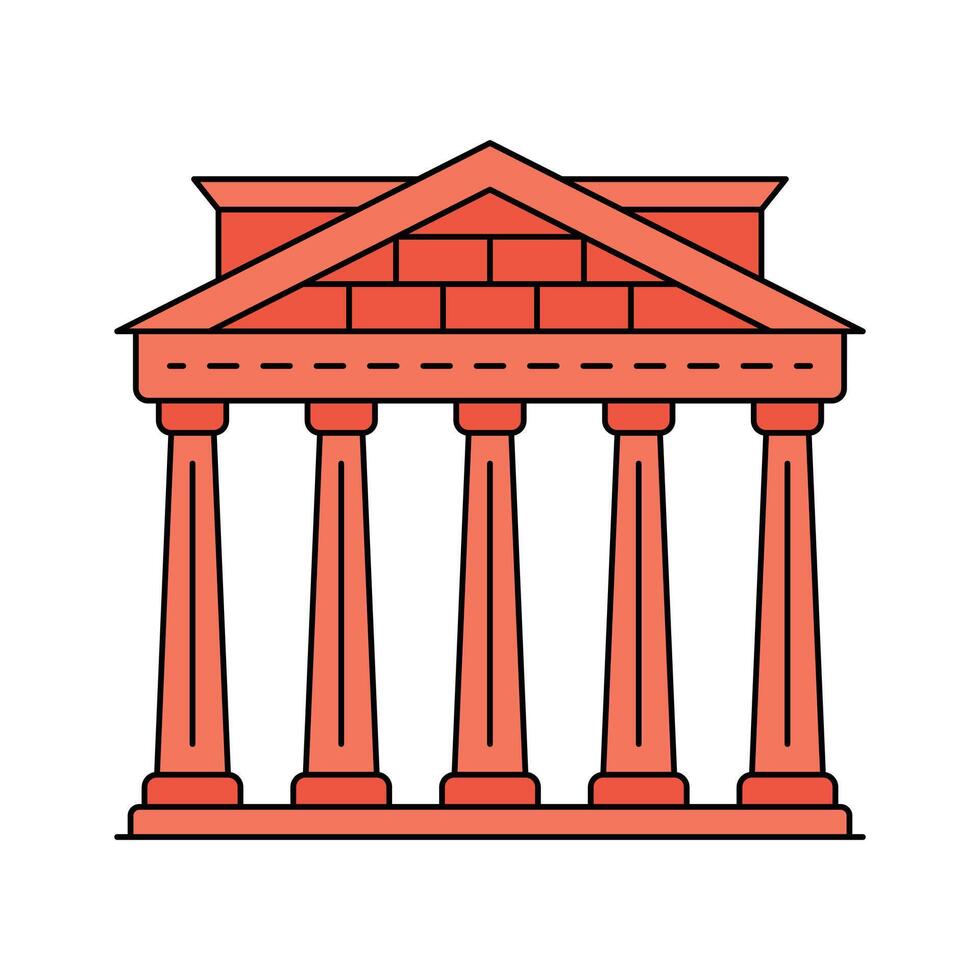 Ancient Roman temple in Rome, Italy, athens pantheon design vector
