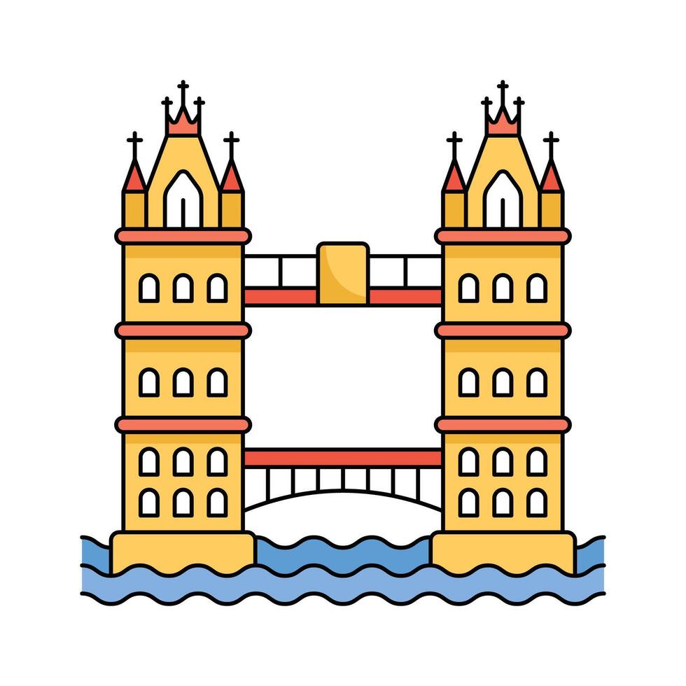 London tower bridge design isolated on white background vector