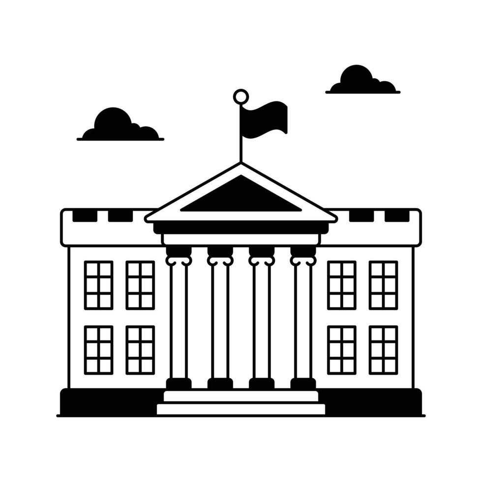 The official residence and workplace of the President of the United States, The white house design vector