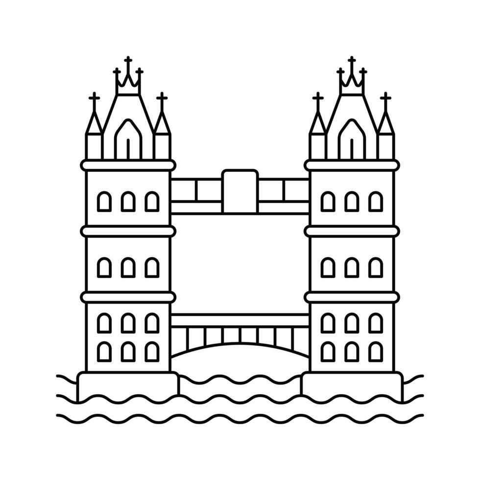 London tower bridge design isolated on white background vector