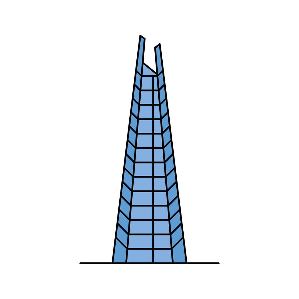 Modern glass skyscraper in London, the tallest building in the United Kingdom vector