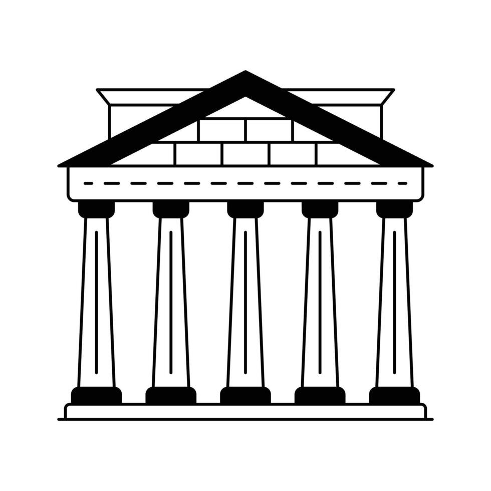 Ancient Roman temple in Rome, Italy, athens pantheon design vector