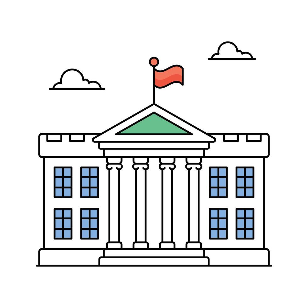 The official residence and workplace of the President of the United States, The white house design vector