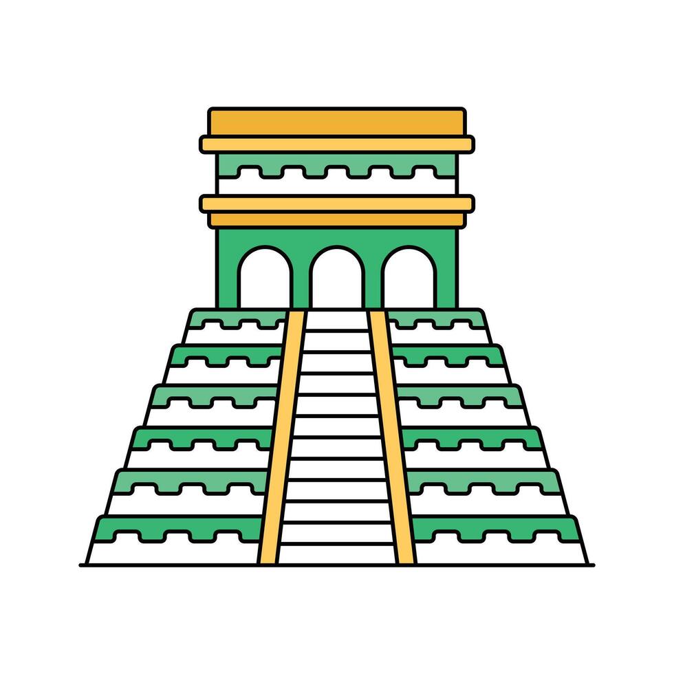 Ancient Mayan pyramid in Mexico, ready to use icon of chichen itza in mexico vector