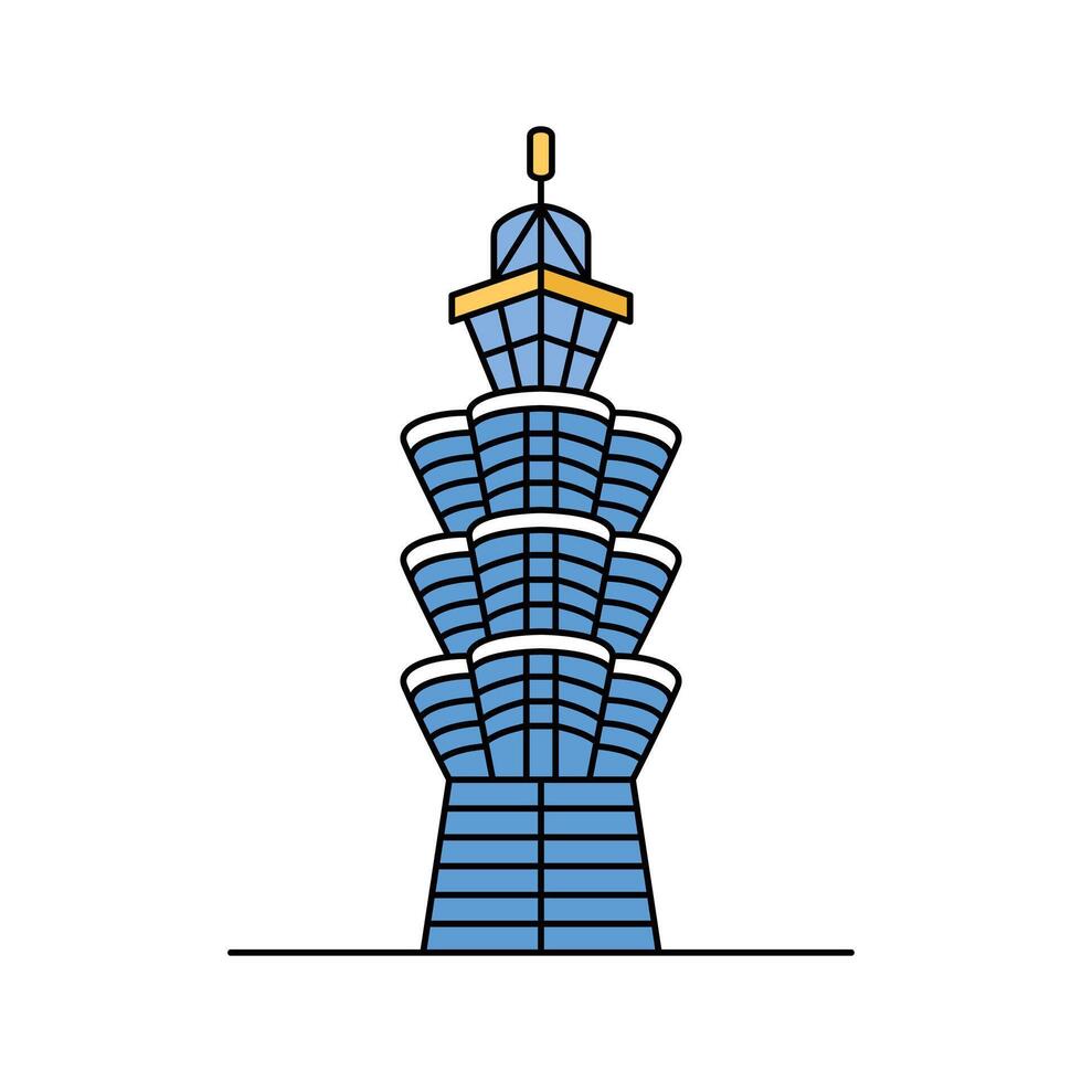 Super tall skyscraper in Taipei, Taiwan, taipei 101 design vector