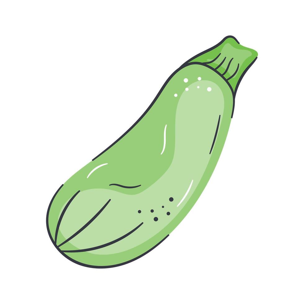 Green zucchini icon with a smooth surface, representing fresh vegetables vector