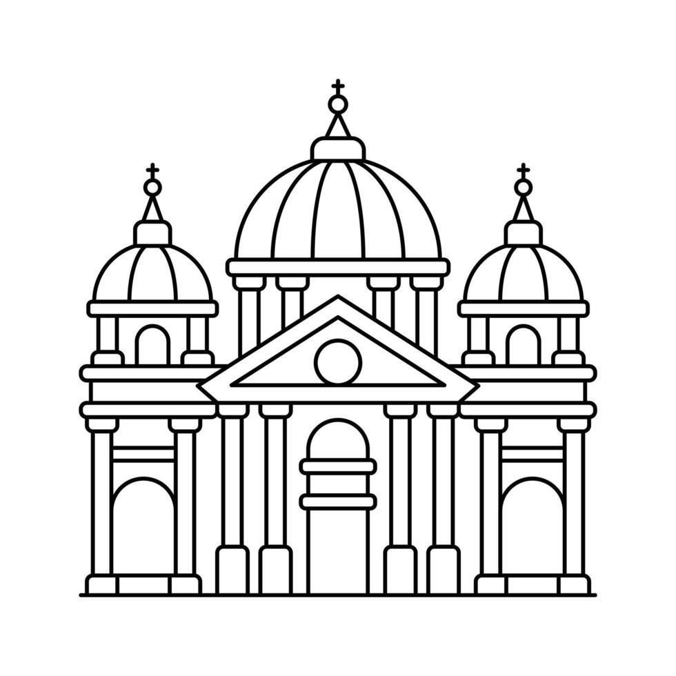 St Peter's Basilica building design in trendy style vector