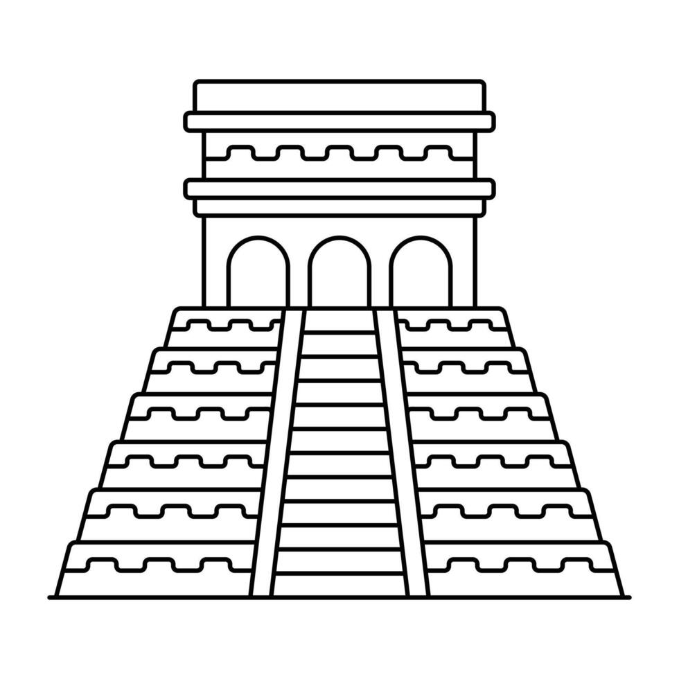 Ancient Mayan pyramid in Mexico, ready to use icon of chichen itza in mexico vector