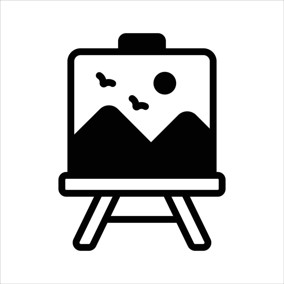 An amazing icon of canvas board, painting board design vector