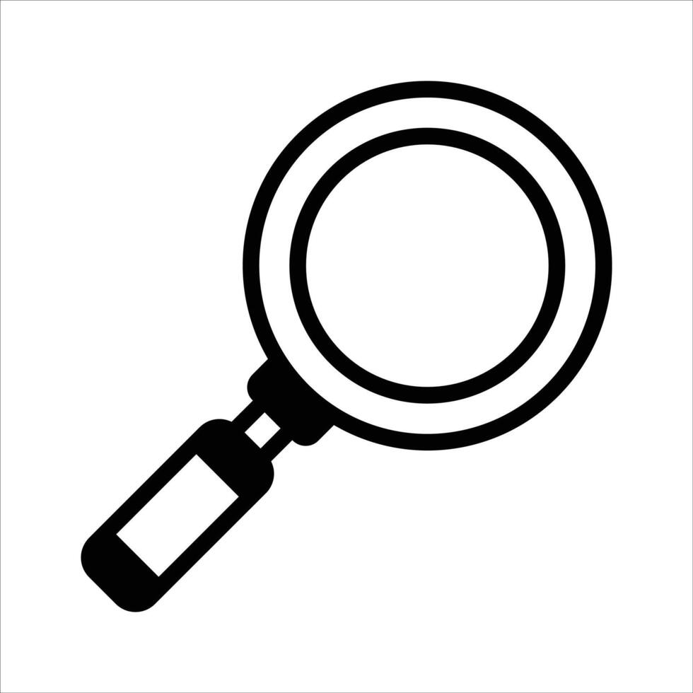 An icon of magnifier that is suitable for search, zoom, and discovery functions in digital interfaces vector