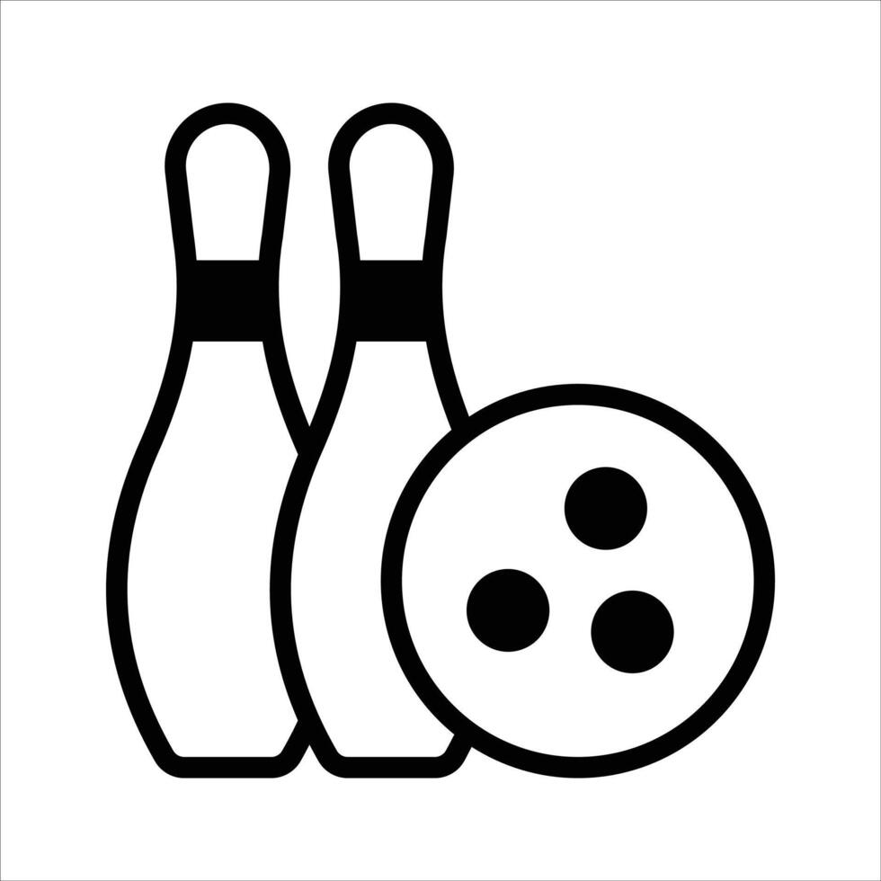 Skittles with bowling ball denoting bowling game icon vector