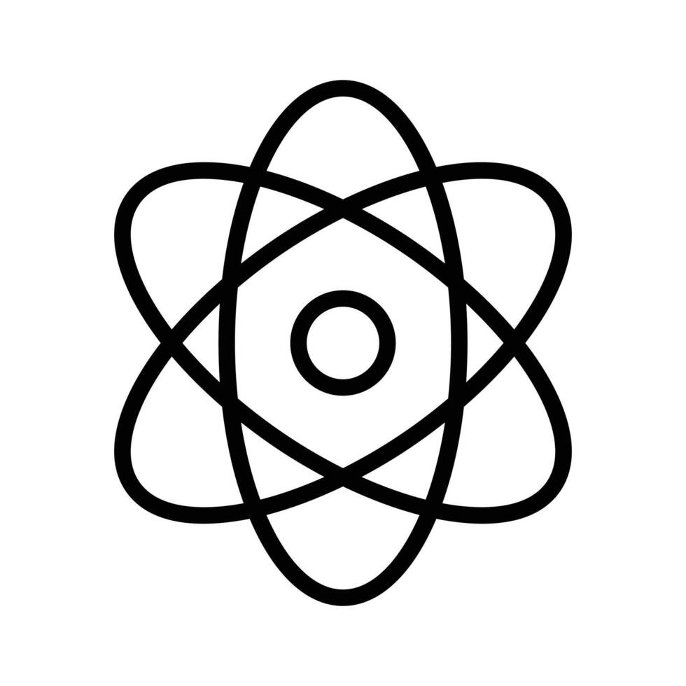 Atom symbol denoting concept icon of physics education in trendy style vector