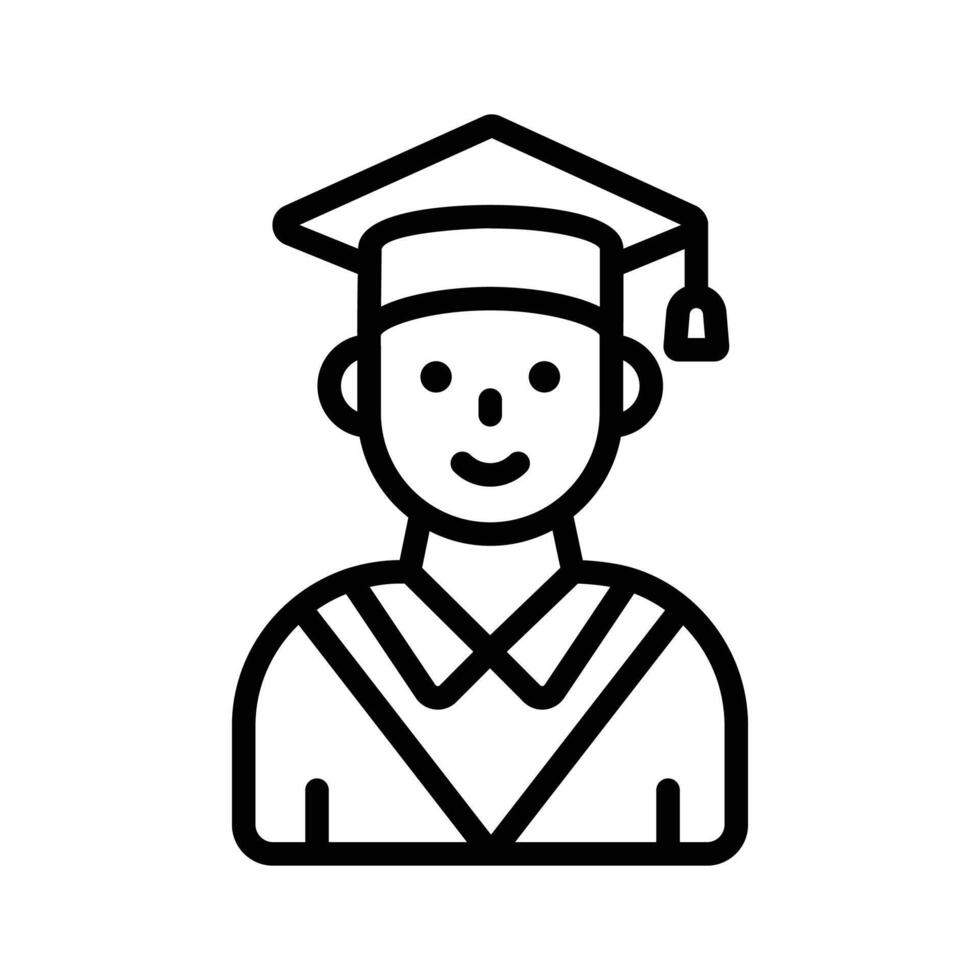A person wearing academic cap showing concept icon of graduation, ready to use vector