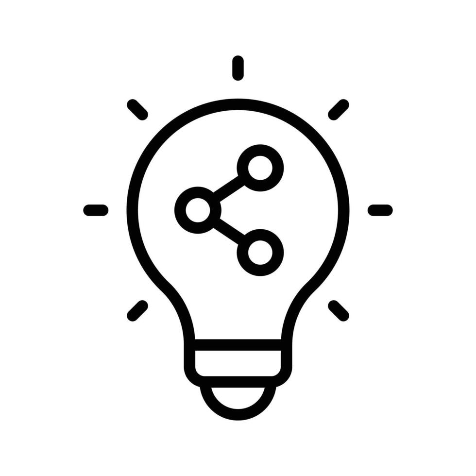 Icon representing the concept of sharing innovative ideas and collaborative thinking in technology vector