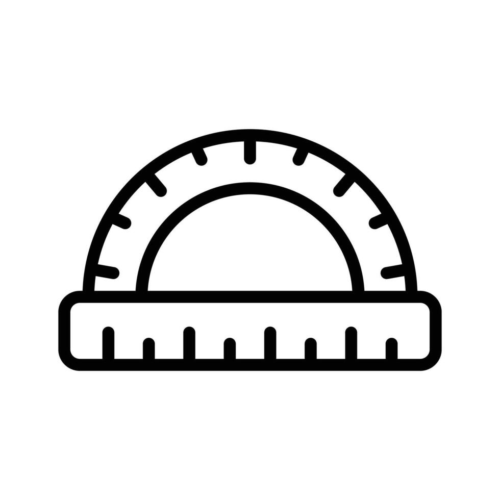 A precise and creative protractor icon, suitable for measuring angles and geometric functions vector