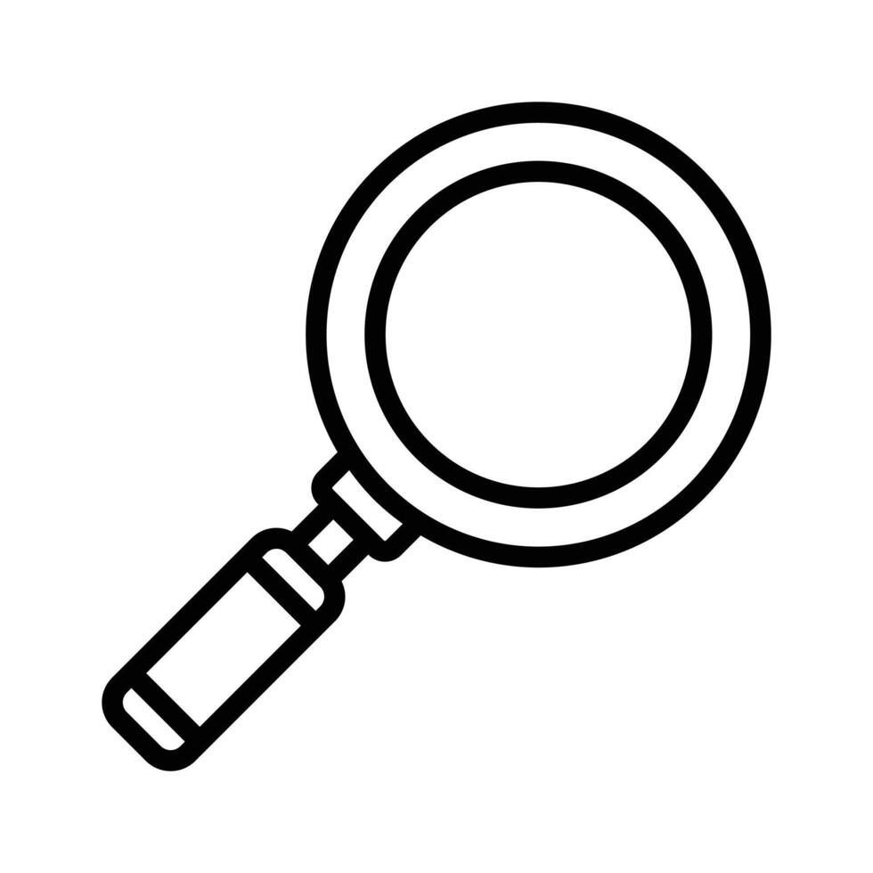 An icon of magnifier that is suitable for search, zoom, and discovery functions in digital interfaces vector