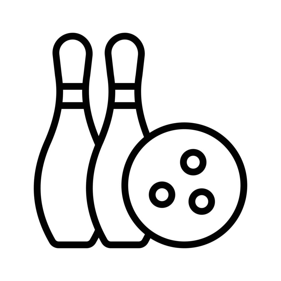 Skittles with bowling ball denoting bowling game icon vector