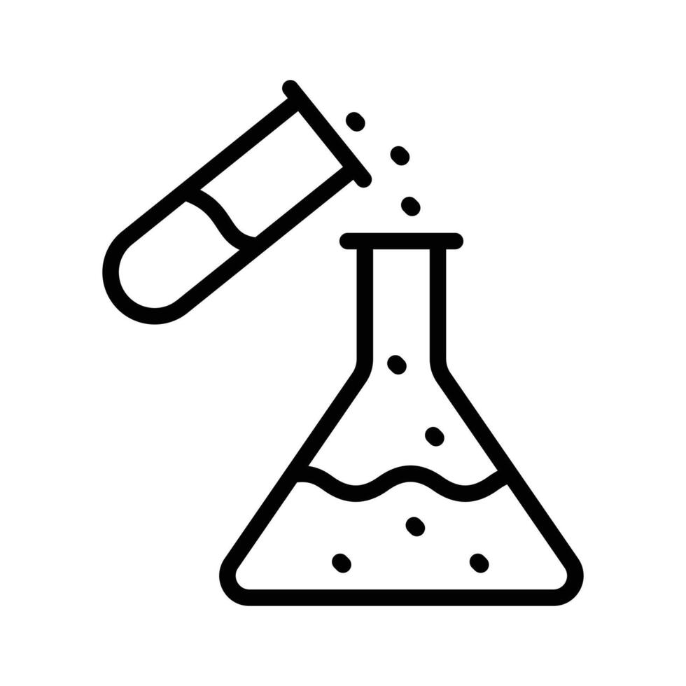 Flask with test tube, an amazing icon of experiment in modern style, ready to use , laboratory apparatus vector