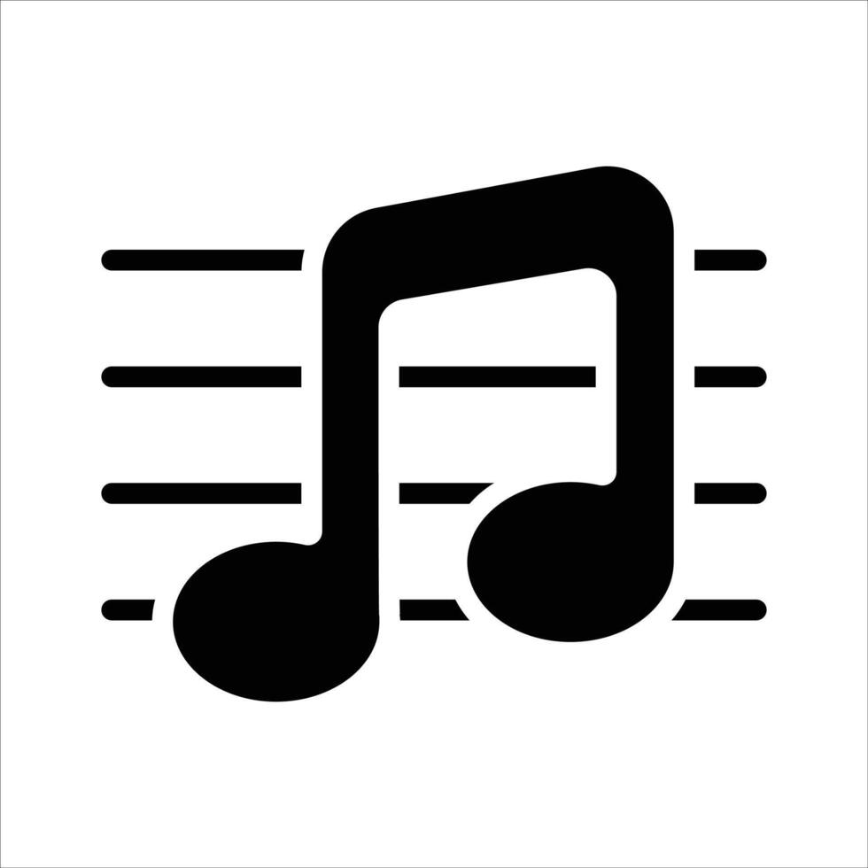 A simple music note icon representing melody, rhythm, and musical notation vector