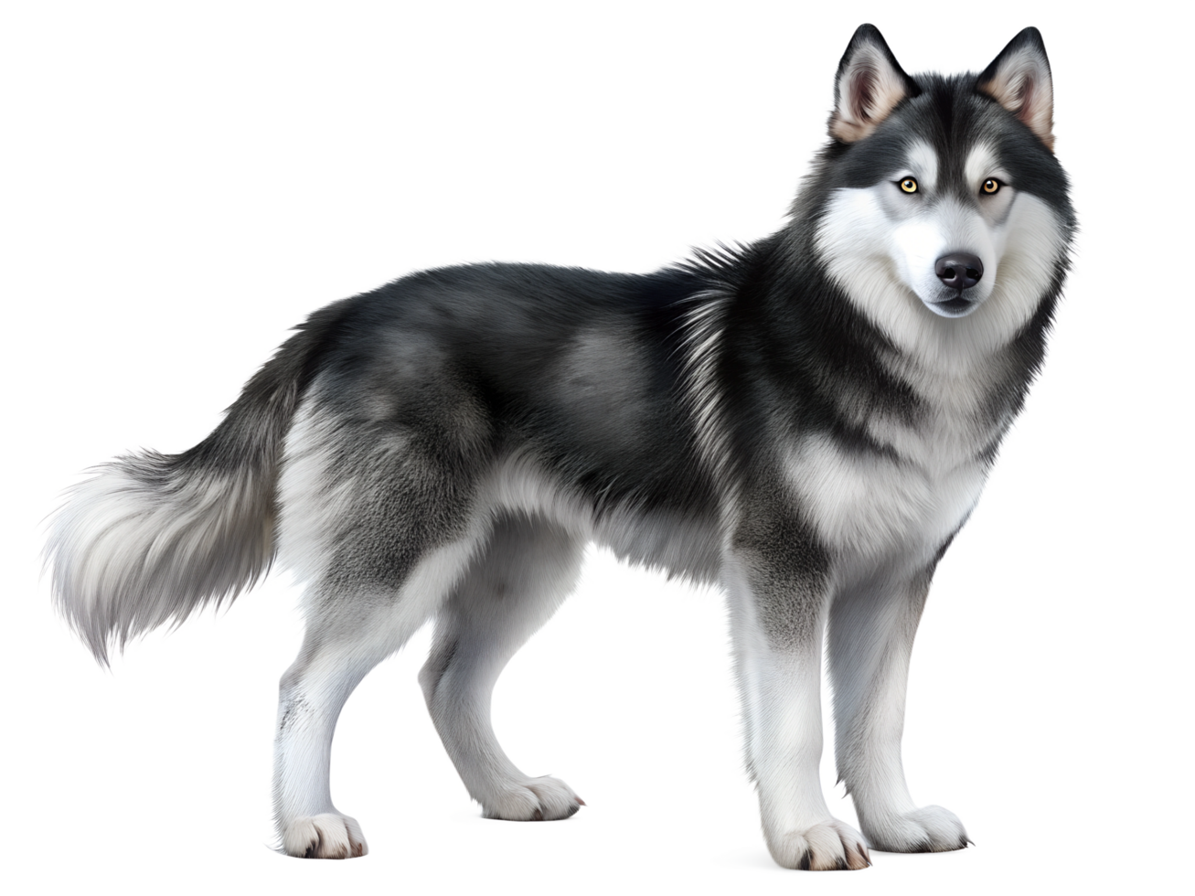 siberian husky, full body, isolated on a transparent background png