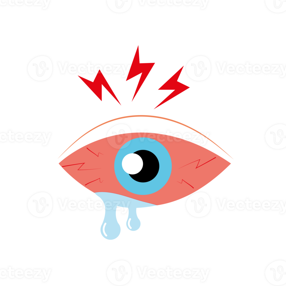 Eye sore color line icon, disease and allergy, eye redness, editable stroke filled outline sign png