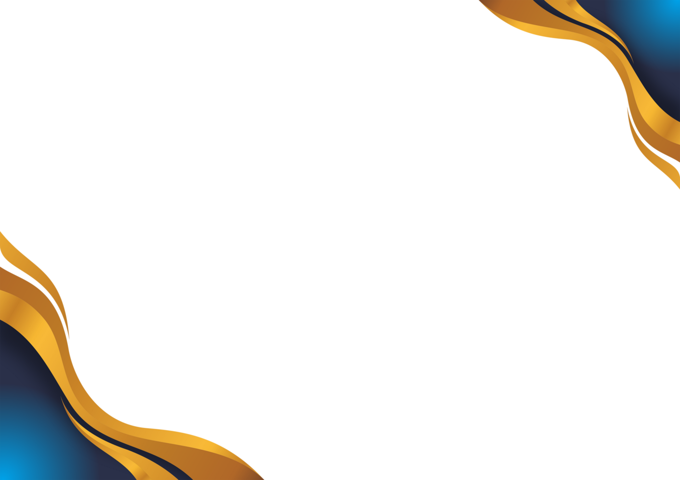 GOLD AND DARK BLUE FRAME ELEGANT LUXURY WAVE ABSTRACT BACKGROUND png