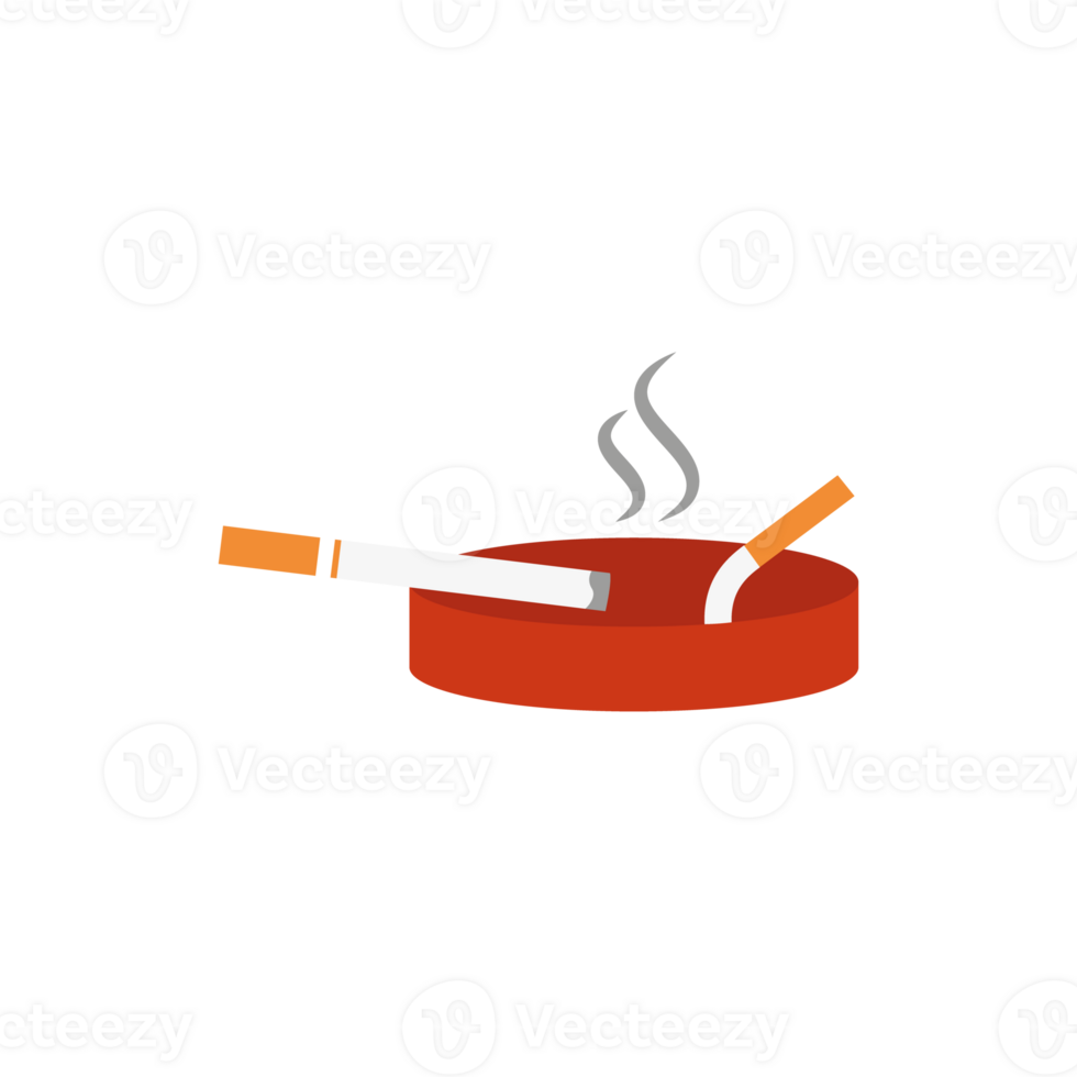 Ashtray with extinguished cigarettes. Smoke from an extinguished cigarette. A day without tobacco. Smoking harm concept png