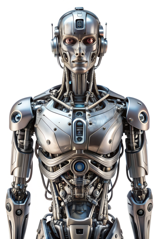 Hyper-Realistic Advanced Humanoid Robot. Stunning 3D render of a highly detailed futuristic humanoid robot. png