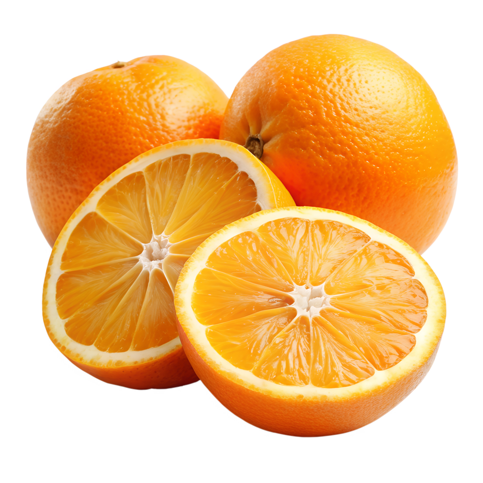 Isolated Orange. Sliced Oranges isolated on transparent background png