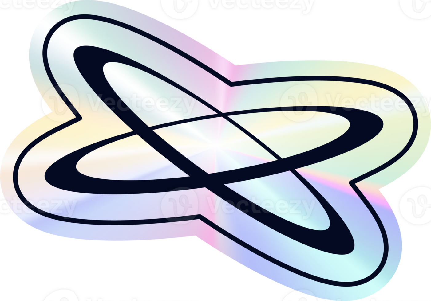 Y2k holographic orbits sticker png