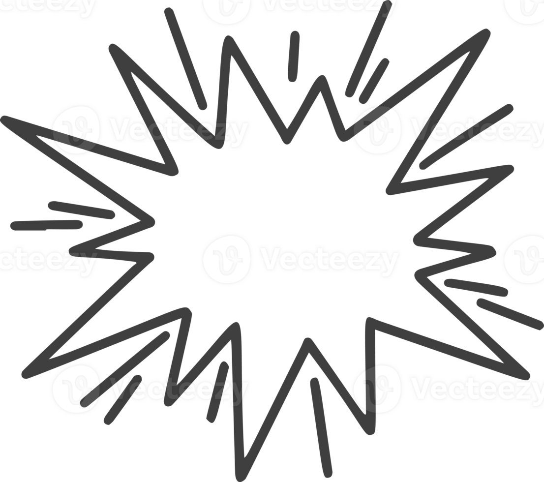 Comic boom effect. Cartoon bomb burst. Bang and pow splashes. Doodle smoke and speed energy lines. Action crash hand drawn graphic png