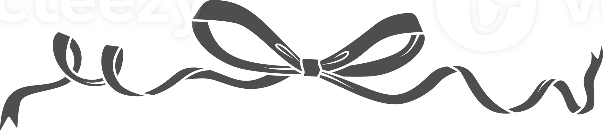 Ribbon bow with knot for gift and hair. Icon and doodle black silhouette. Hand drawn flat design for birthday and Christmas holidays presents decoration. Fashion accessory. png