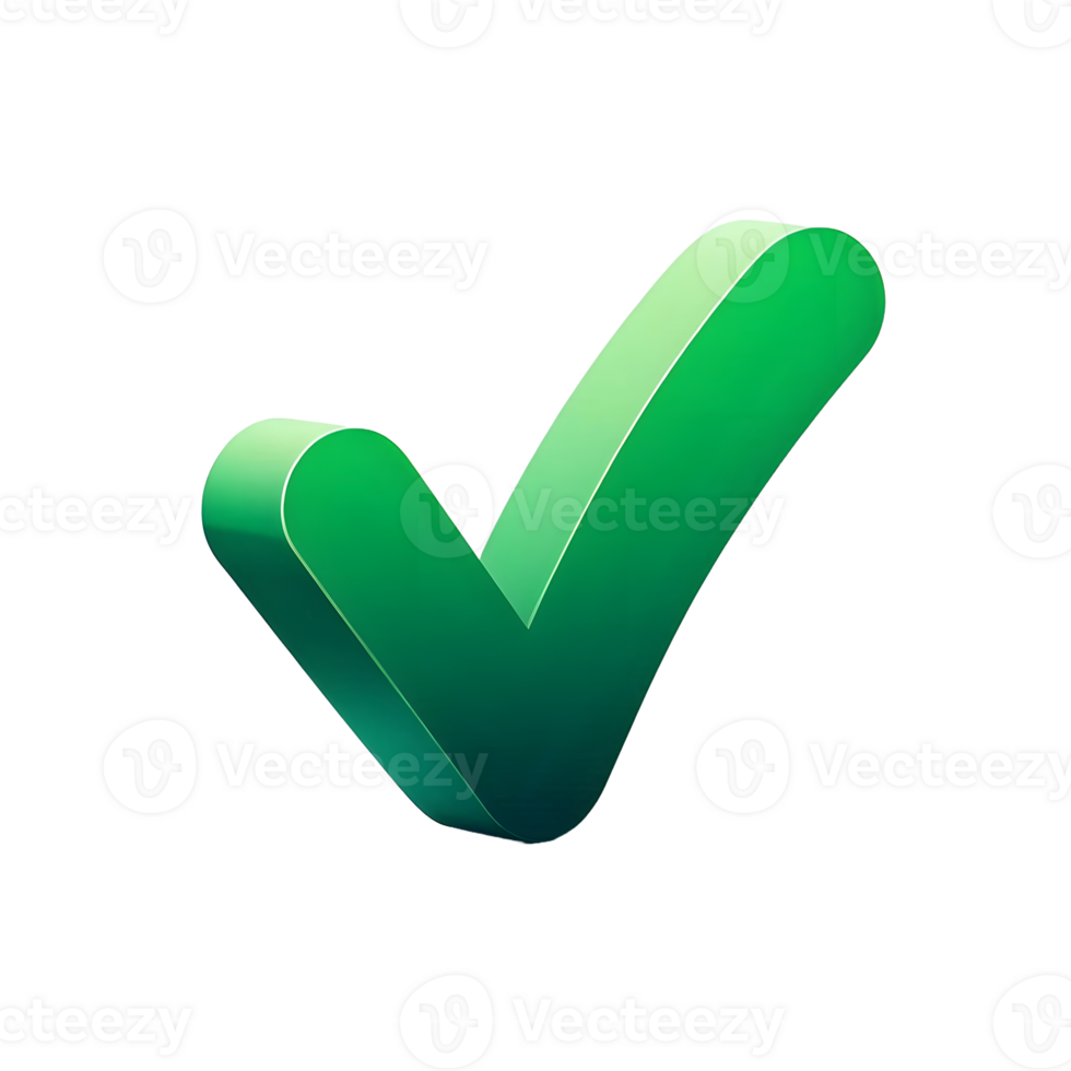 Green check mark isolated on transparent bg png
