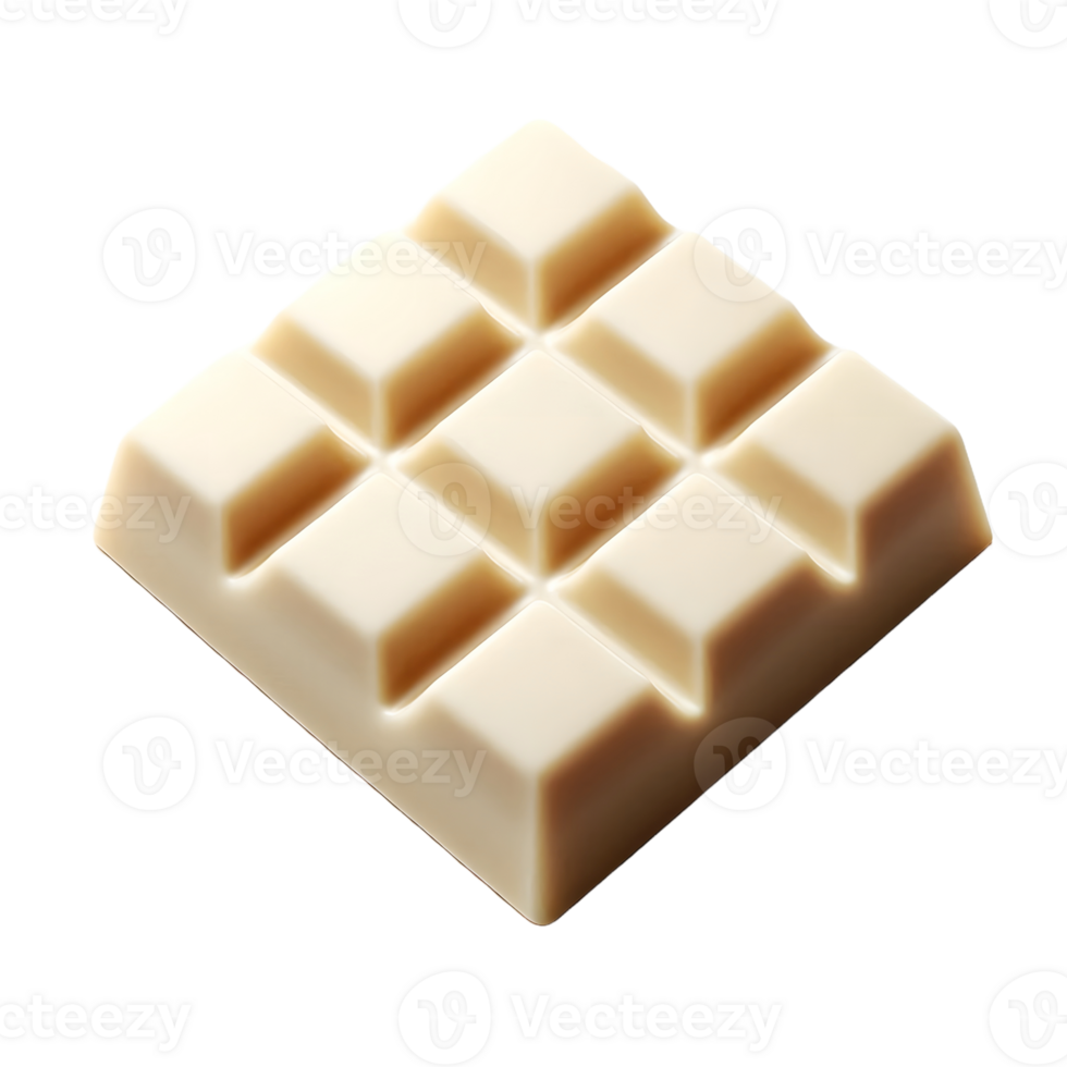 White chocolate bar isolated on transparent background png