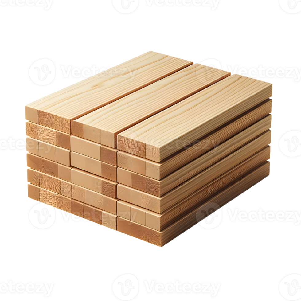 Stacks of wooden planks isolated png