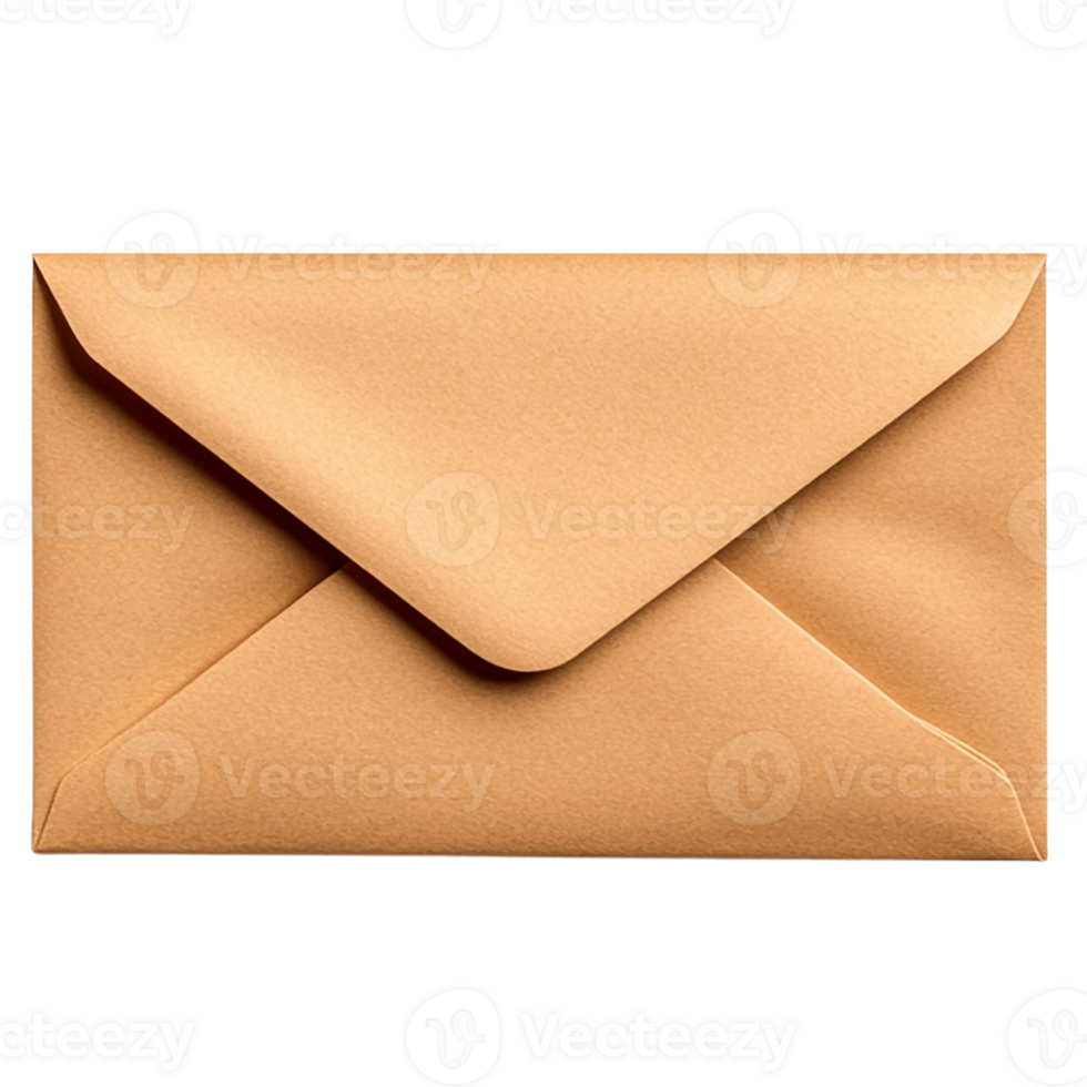 A classic brown envelope, perfect for mailing letters, invitations, or documents. Ideal for office and personal use. png