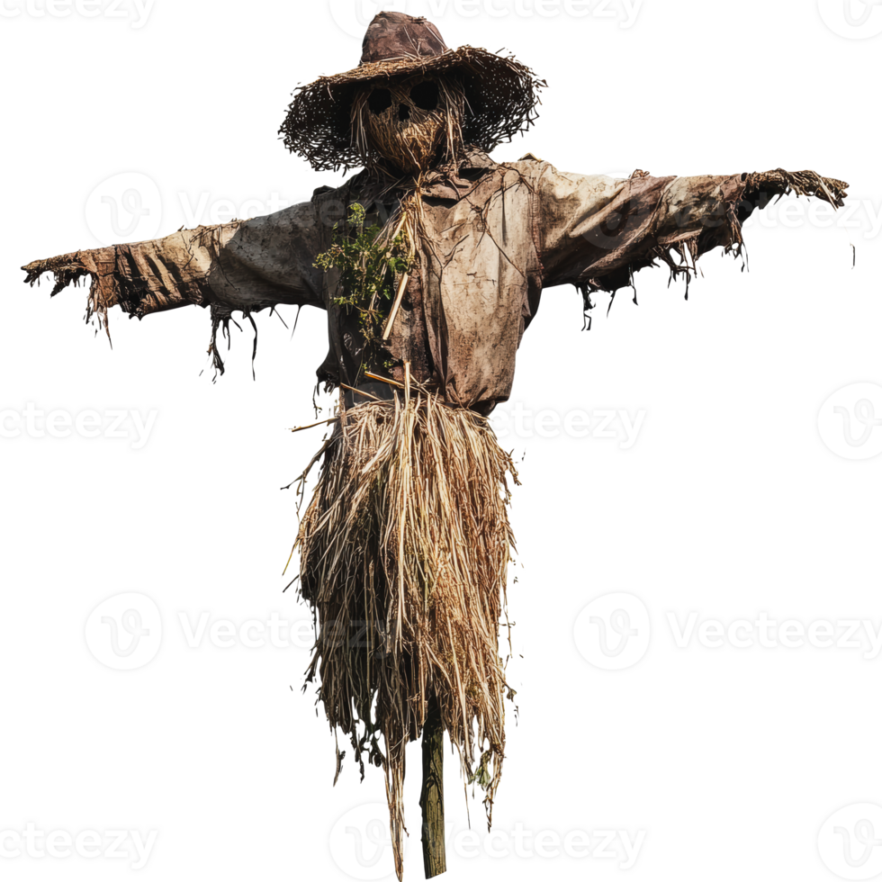 Scarecrow standing in a field during daylight png