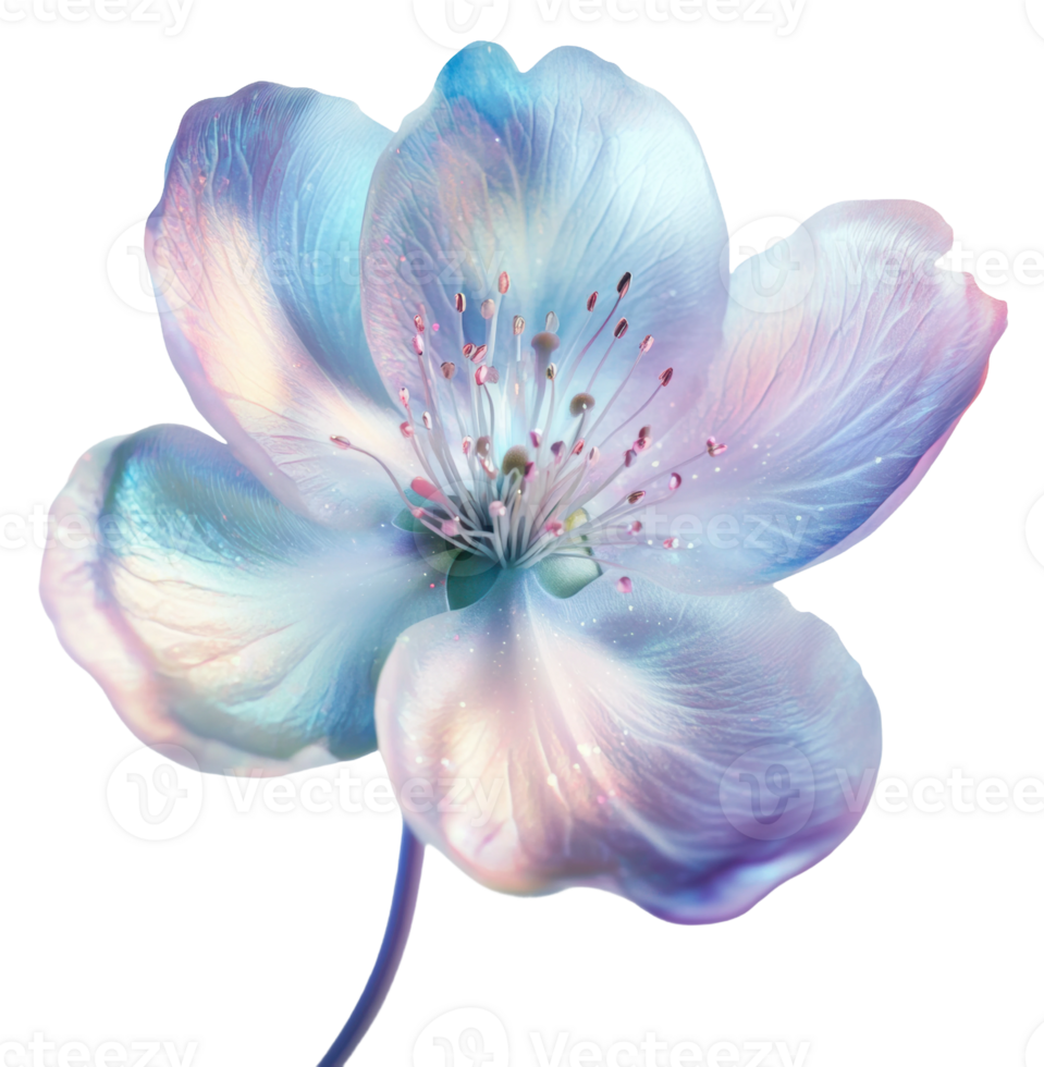 A delicate flower with pastel colors in bloom during springtime, showcasing intricate petals and vibrant details, cut out - stock . png