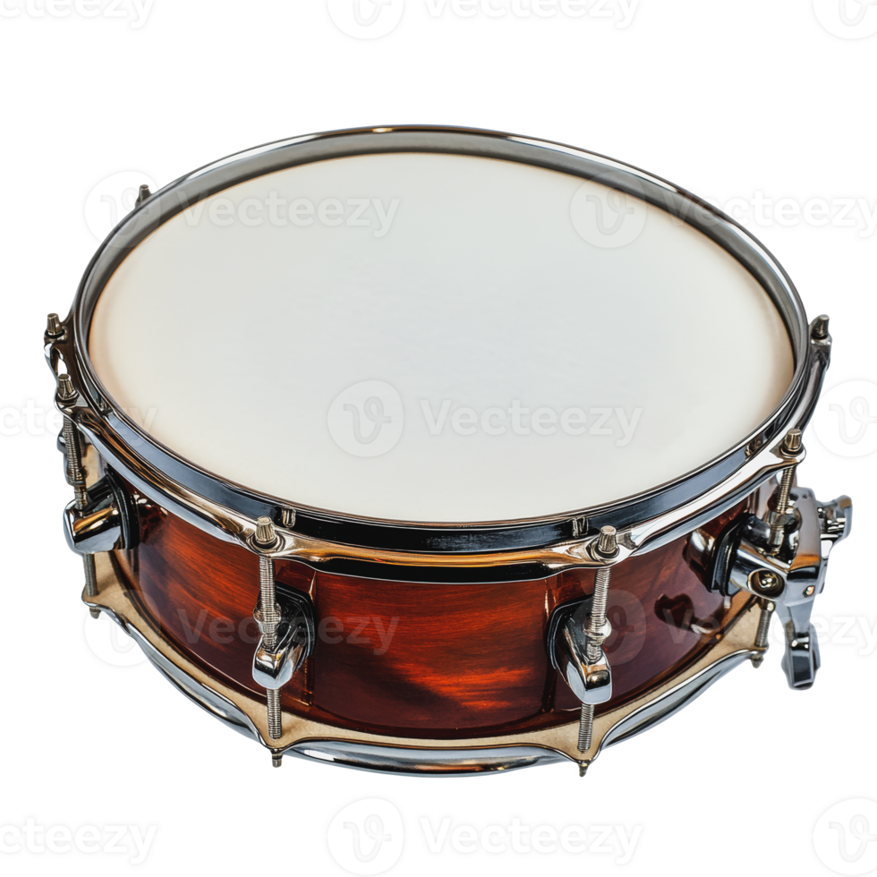 Snare drum on display in a music studio png