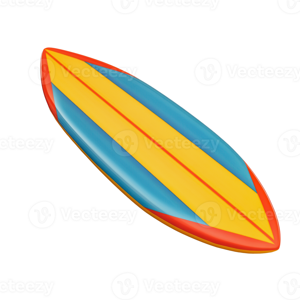 Colorful surfboard resting on sandy beach png