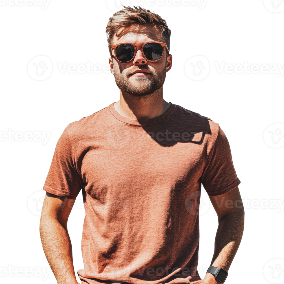 Young man wearing sunglasses outdoors in daylight png
