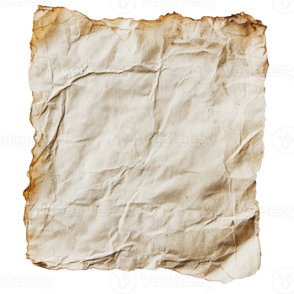estropeado antiguo papel con quemado bordes png