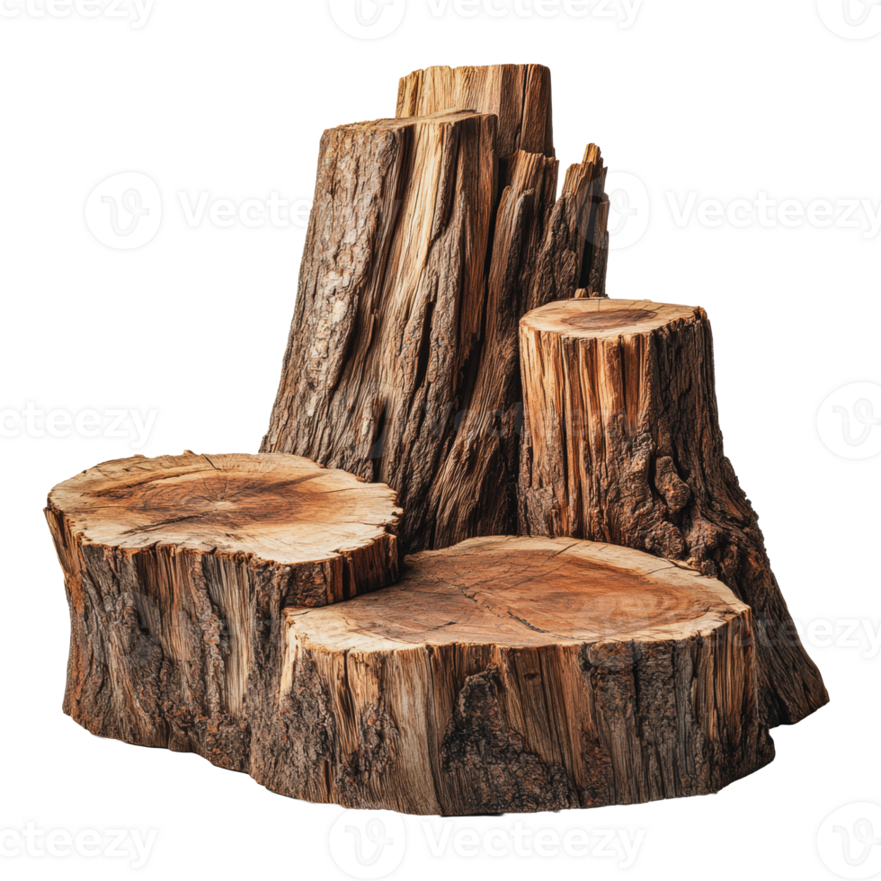 Rustic wooden stumps arranged in a natural outdoor setting during daylight png
