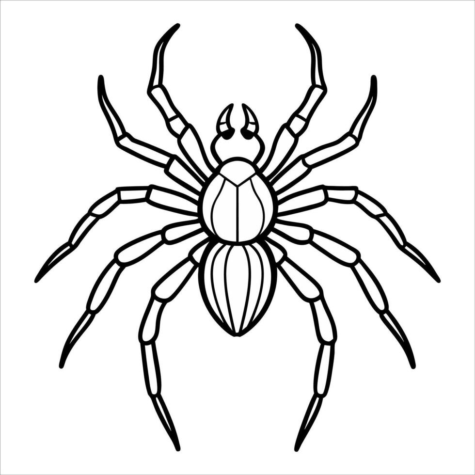 Black and white spider art vector