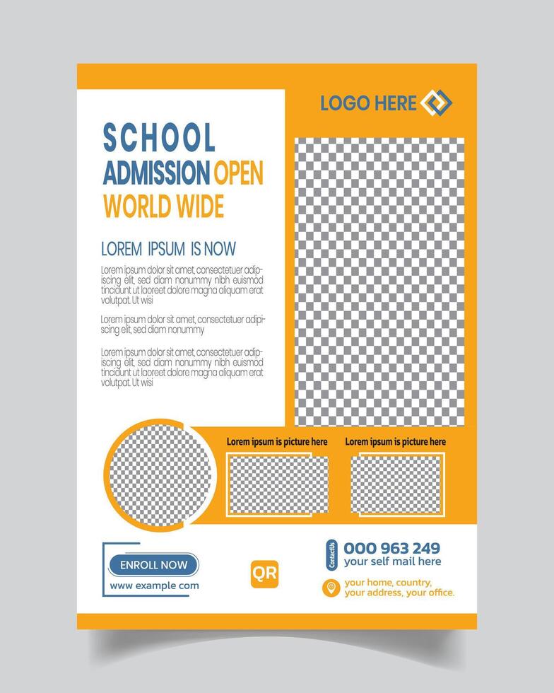 Elegance School Admission Flyer Template Layout vector