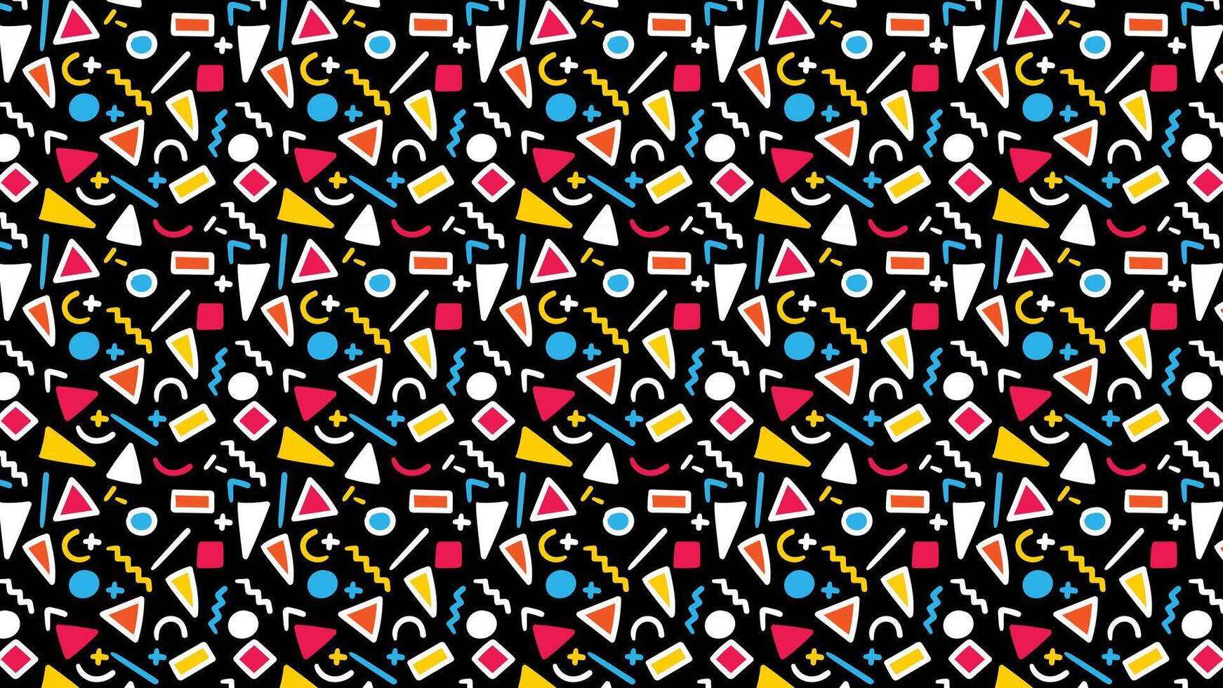abstract memphis pattern with mosaic geometric shapes seamless vector