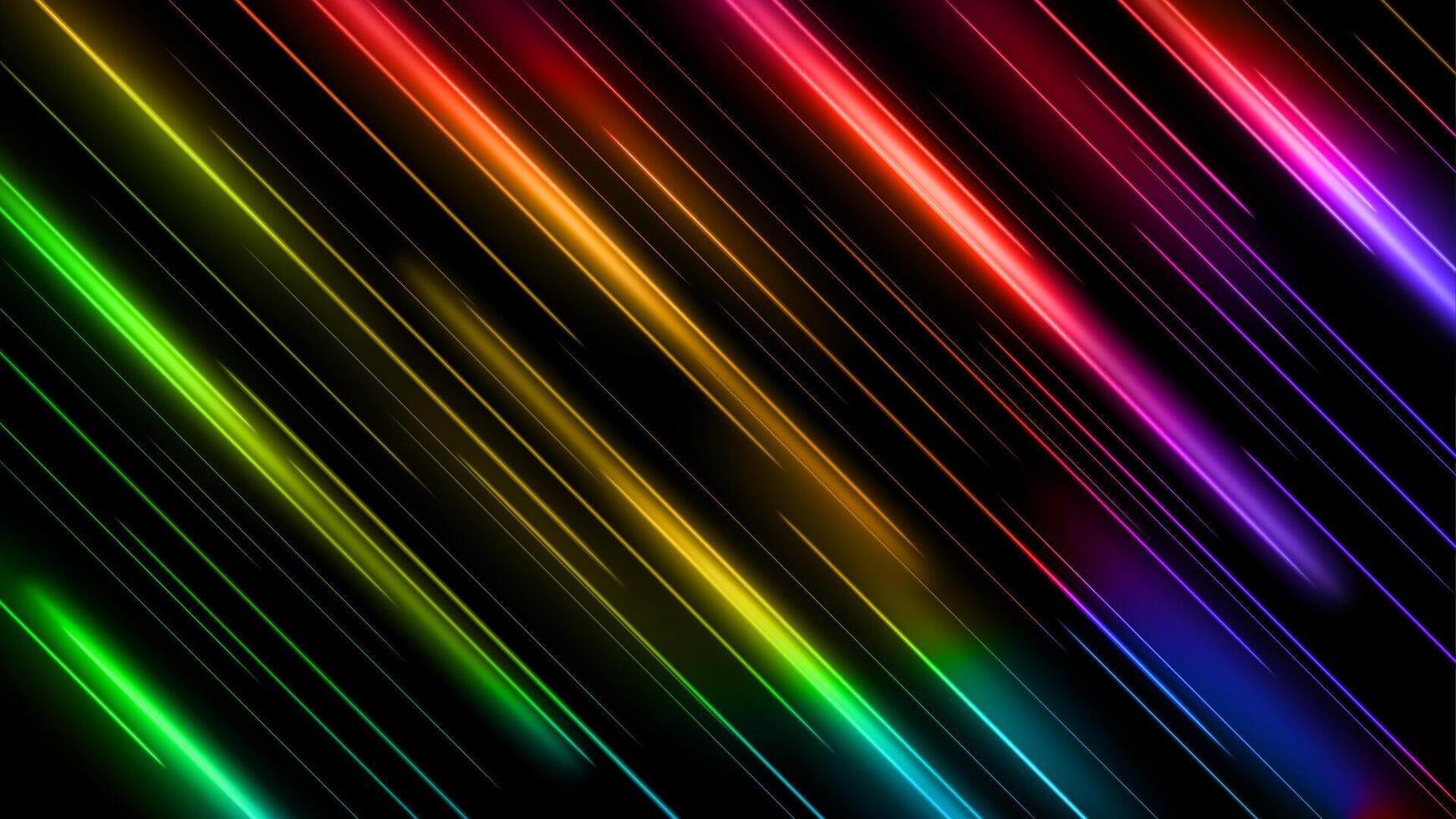 Abstract Colorful Lines of Light, Isolated and Easy to Edit, Illustration vector