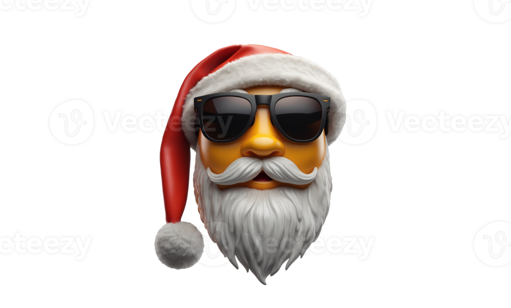 Christmas Template - 3D Render of Santa Claus Smiling Holding a Mobile png