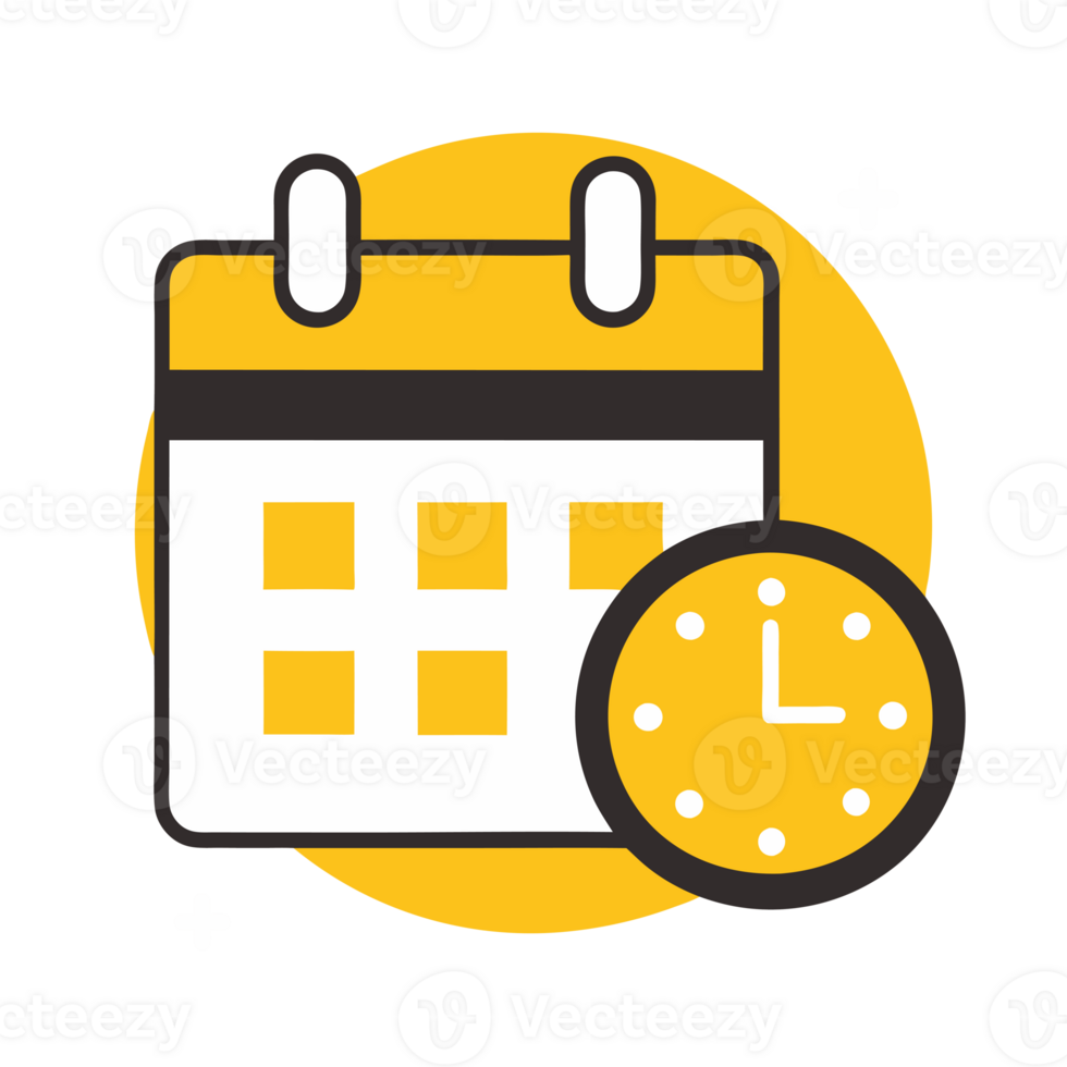 A calendar and clock icon png