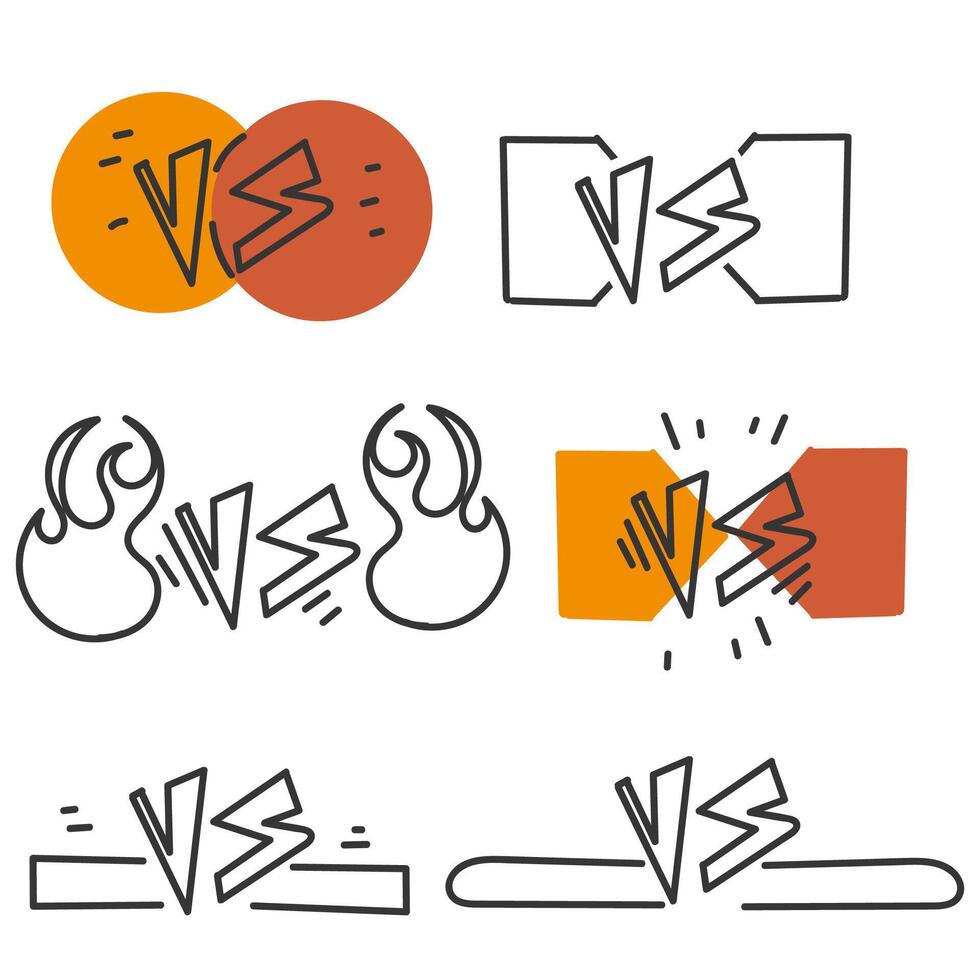 hand drawn doodle versus background element vector